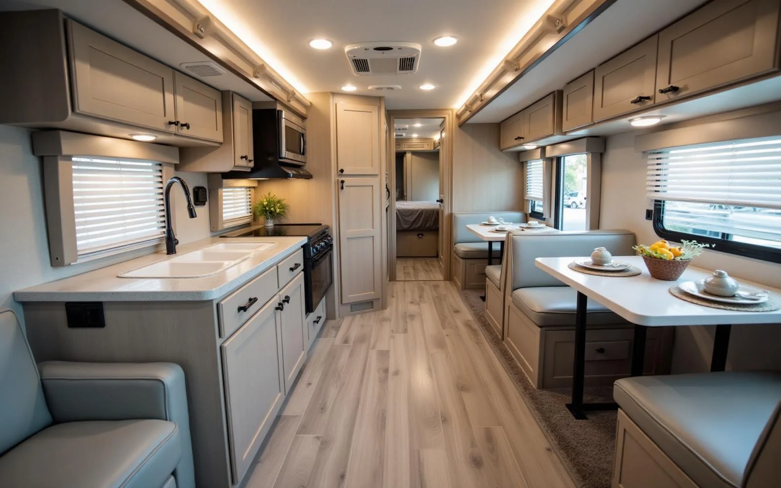Modern RV interior showcasing advanced comfort optimization techniques
