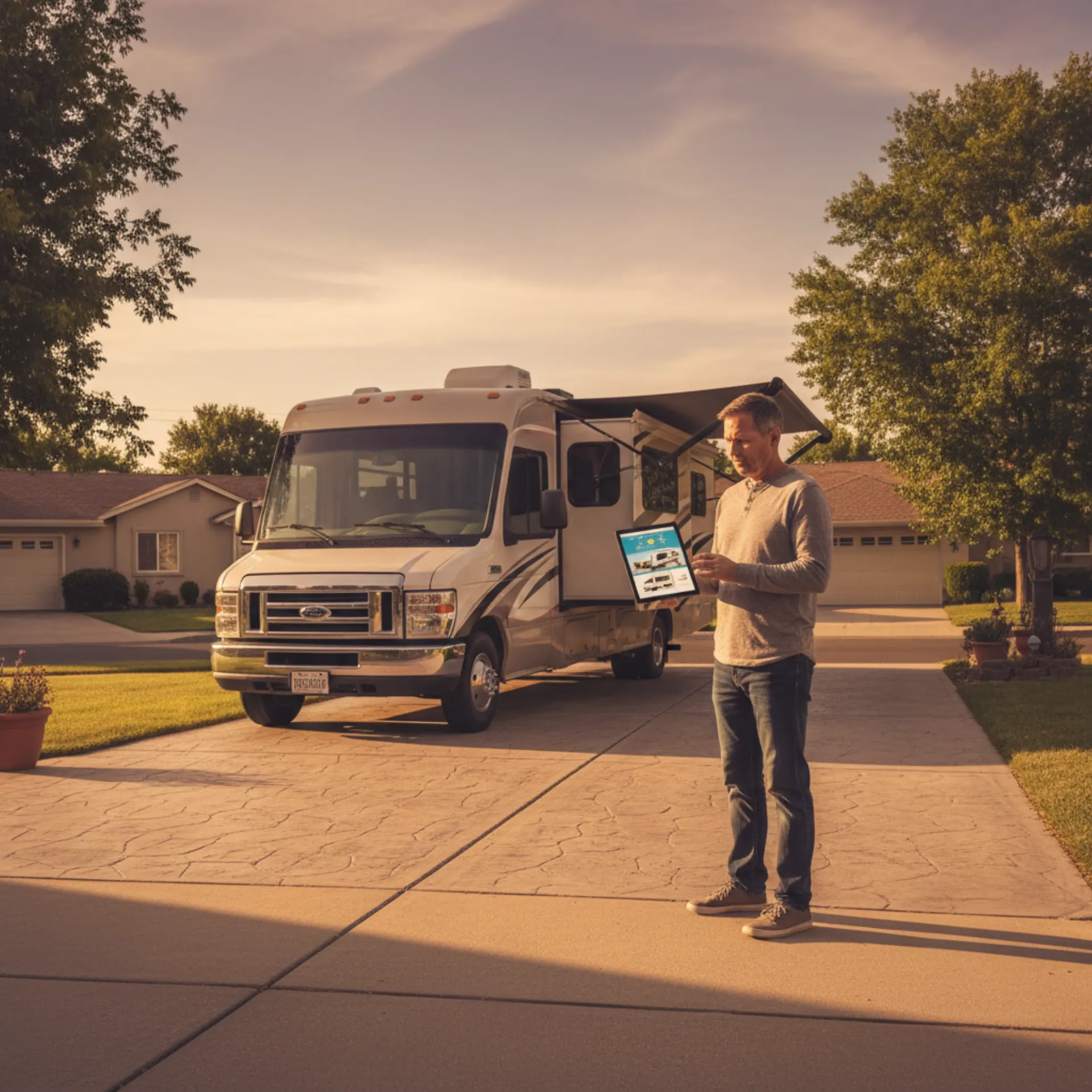 RV owner considering whether to list their motorhome for rental on Outdoorsy