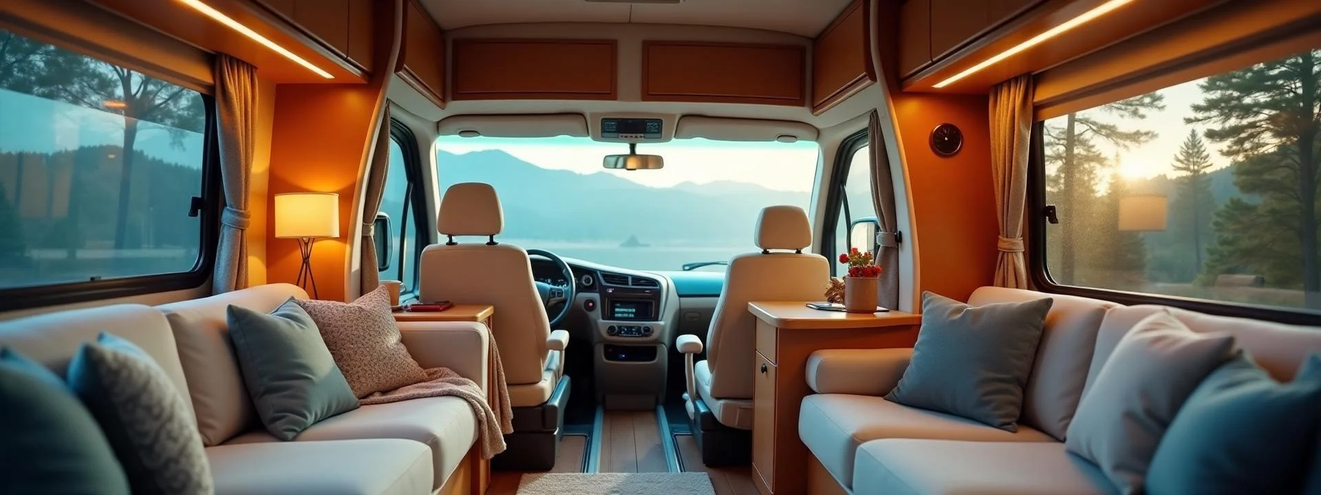 A warm, comfortable RV living area