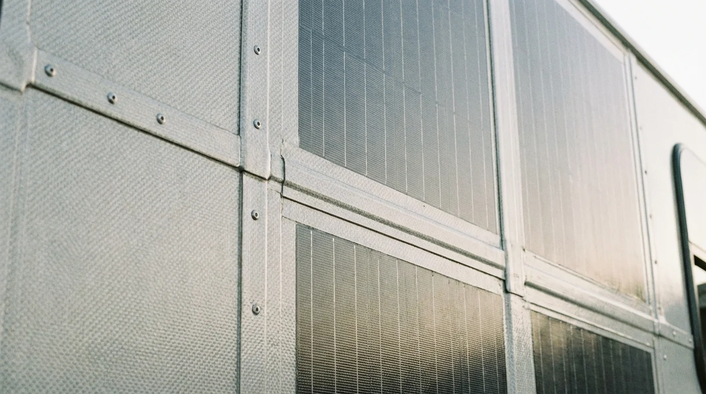 Lightweight composite RV panel with integrated thin-film solar cells