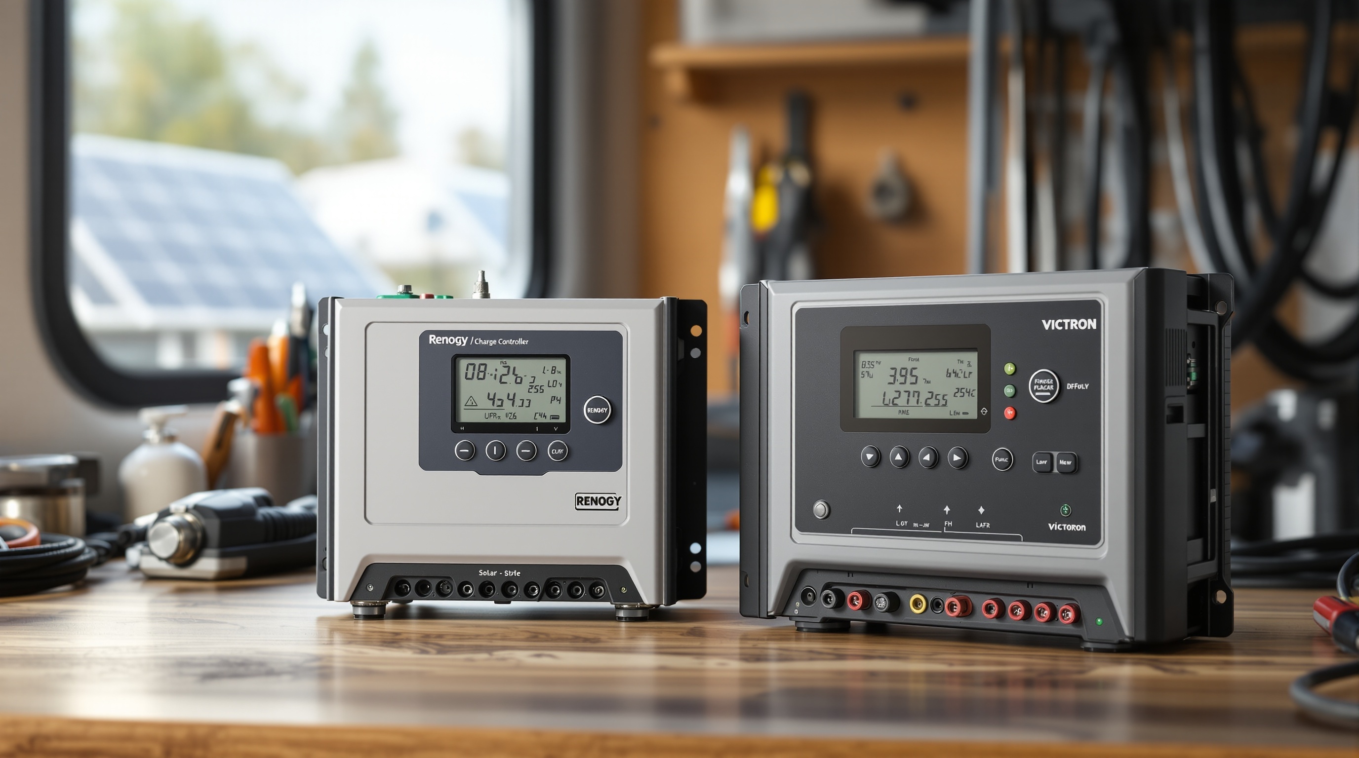 Renogy and Victron solar charge controllers side by side comparison