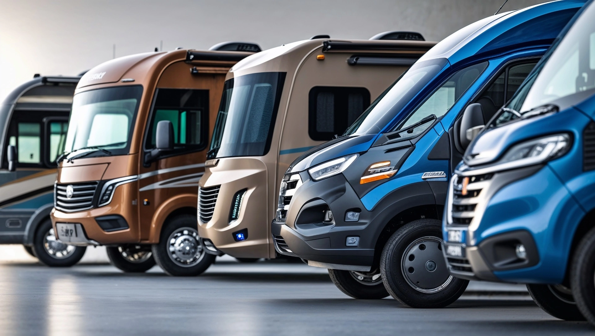 Line up of luxury adventure Smart RVs