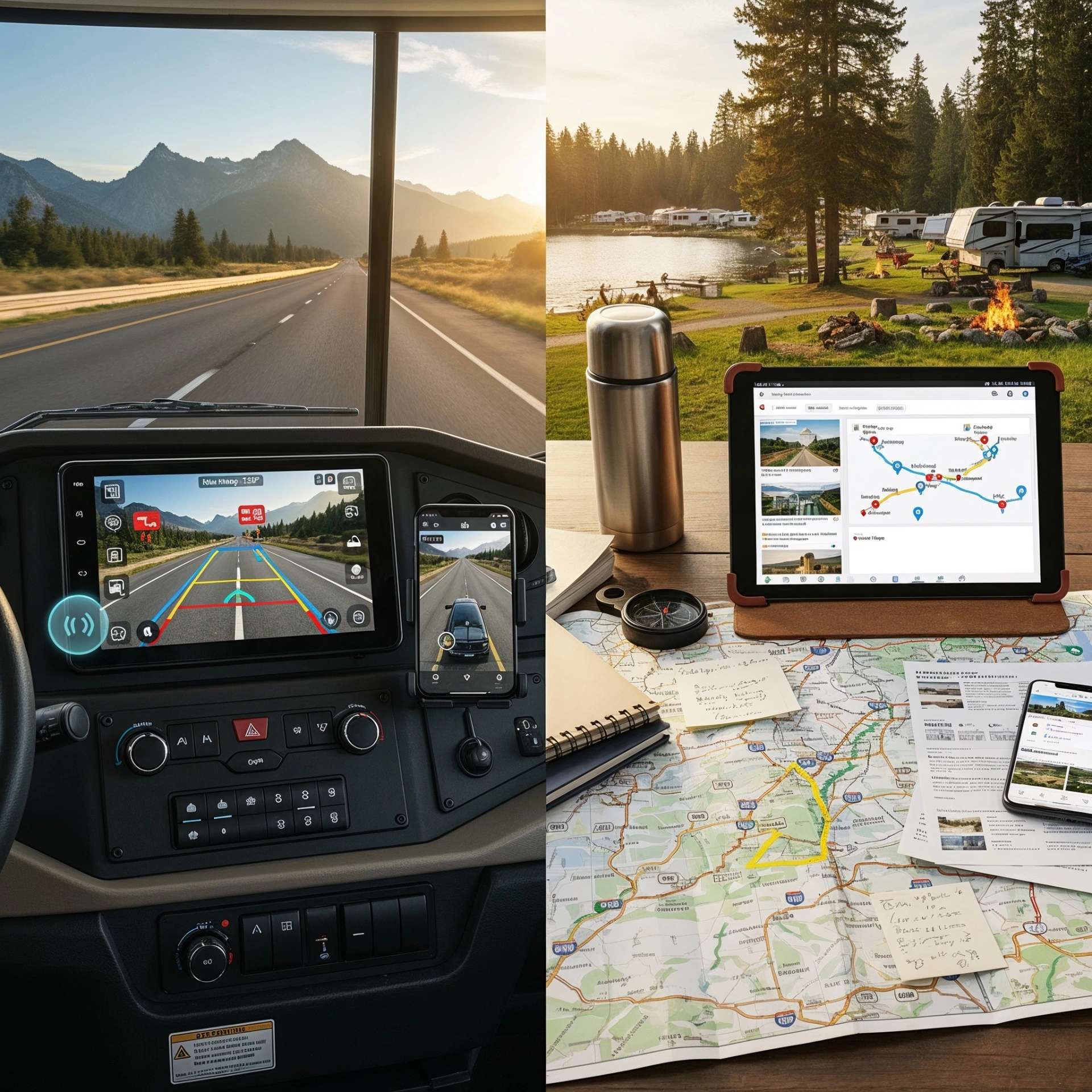 RV trip planning with maps and navigation tools