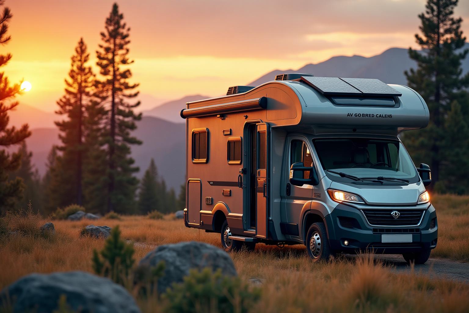 RV solar panel installation on motorhome roof